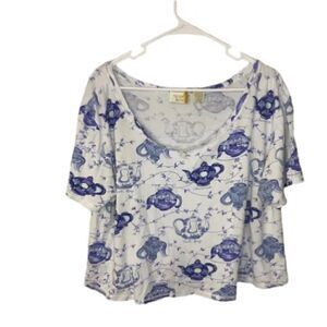 Vintage Victoria Secret Tea Cup Pajama Top Size L